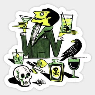 Drinks with the Mad Scientist Sticker